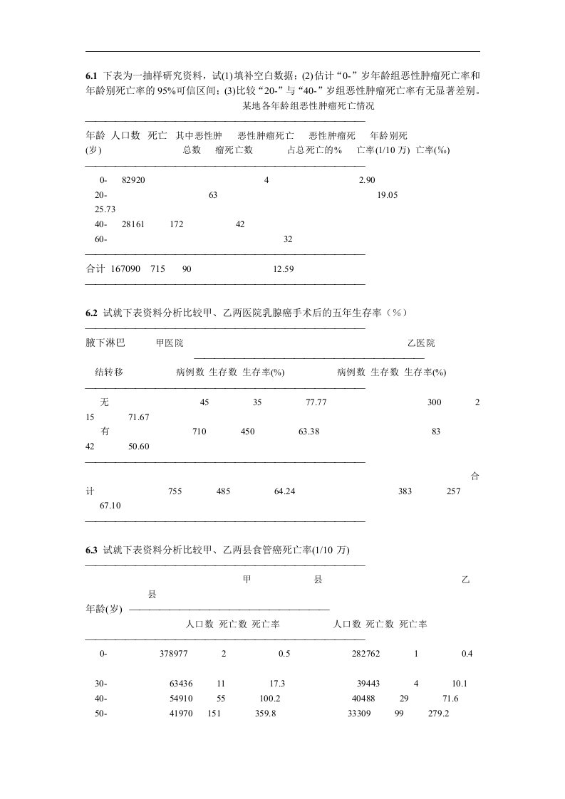 流行病学和生物统计学计算题：卡方检验