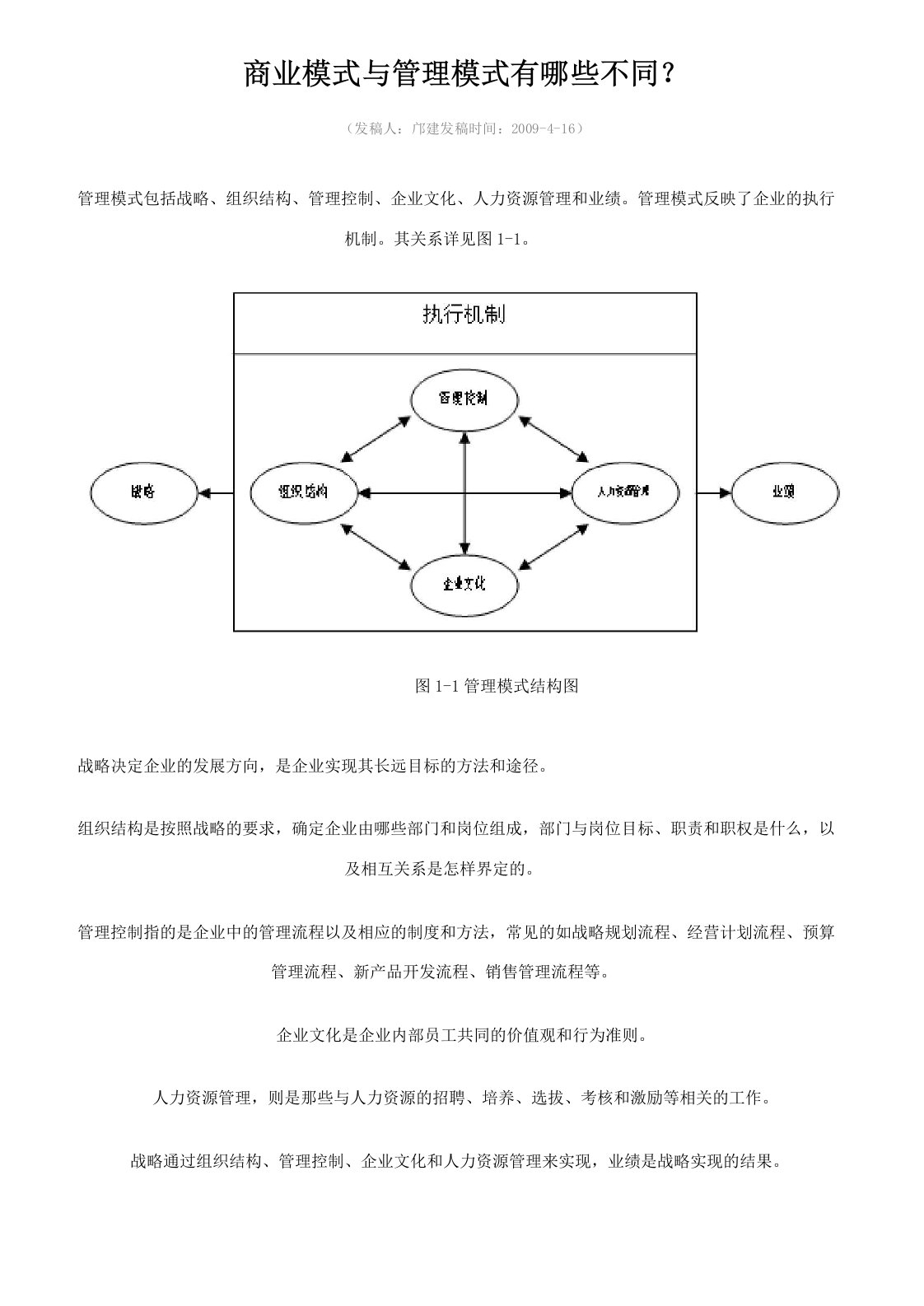 商业模式与管理模式有哪些不同