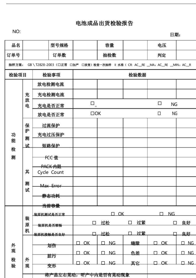 电池成品出货检验报告.doc