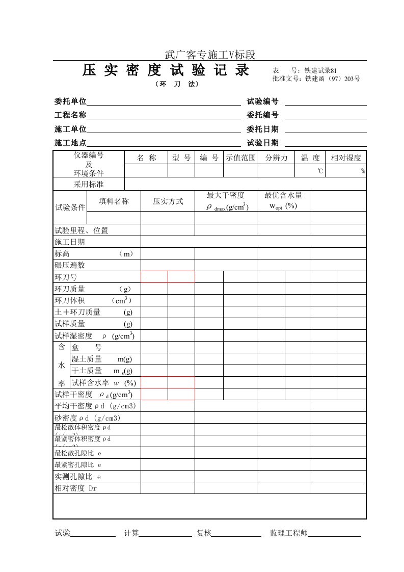 灌沙法、环刀法