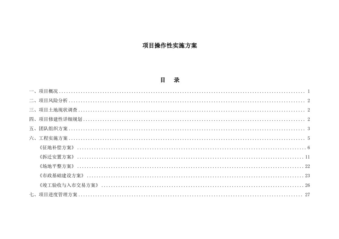 项目操作性实施方案