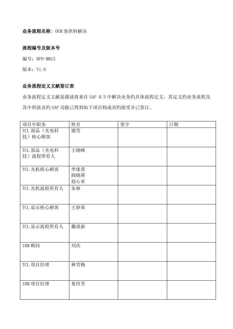 客供料处理标准流程