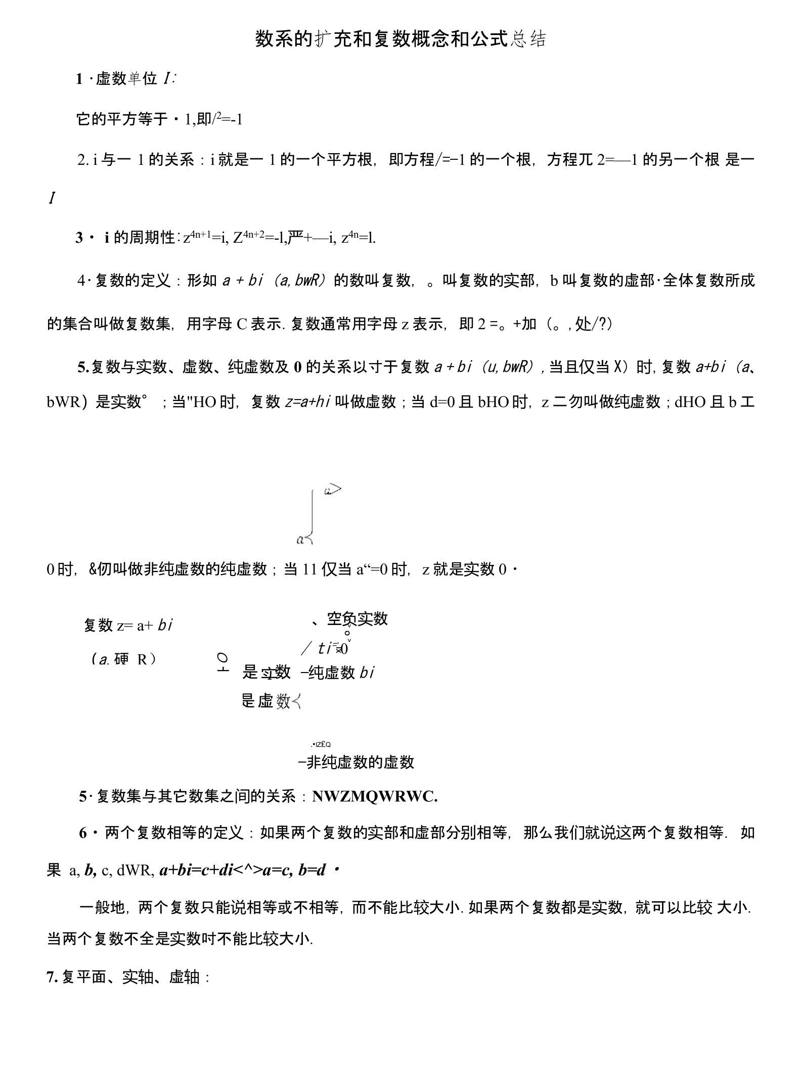 数系的扩充和复数概念和公式总结