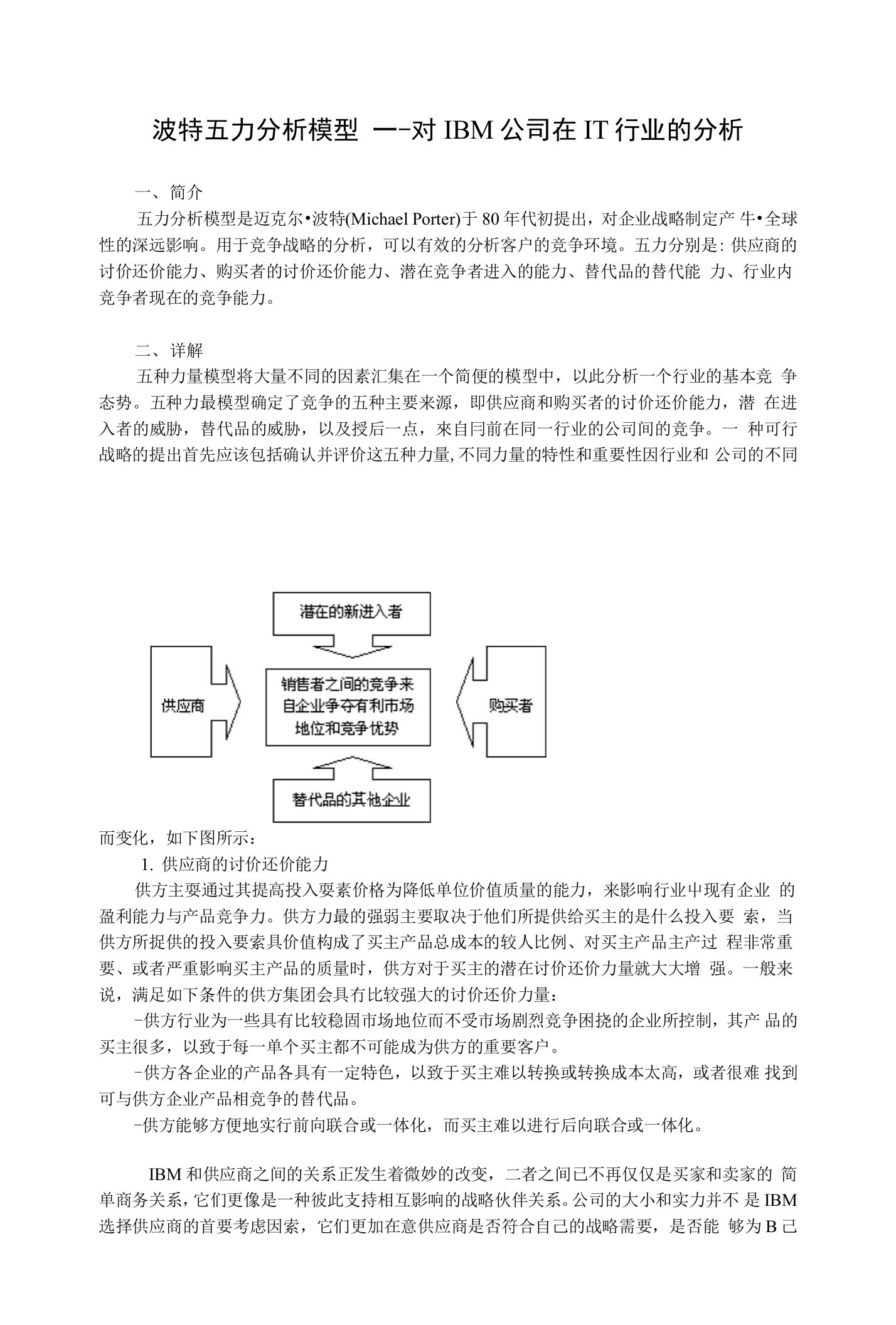 波特五力分析模型