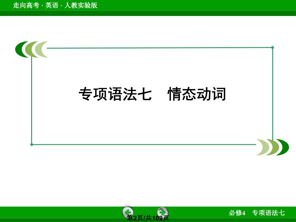 高三英语二轮复习专项语法情态动词