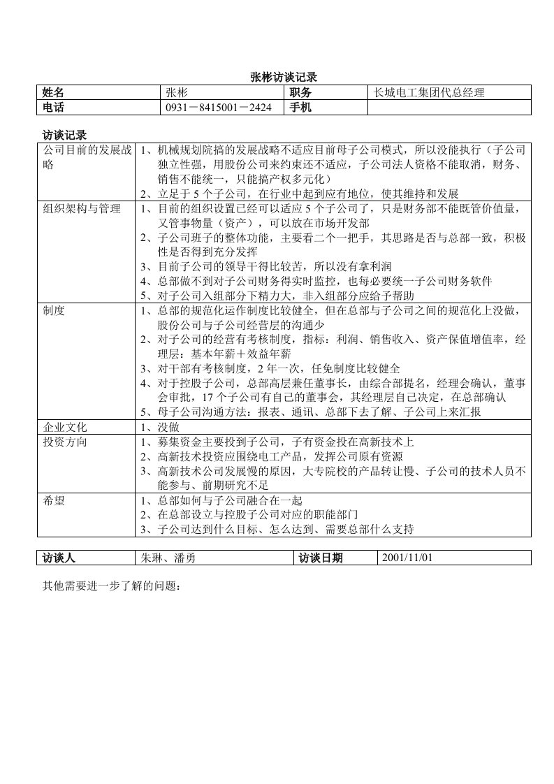 长虹电工集团代总经理张彬访谈