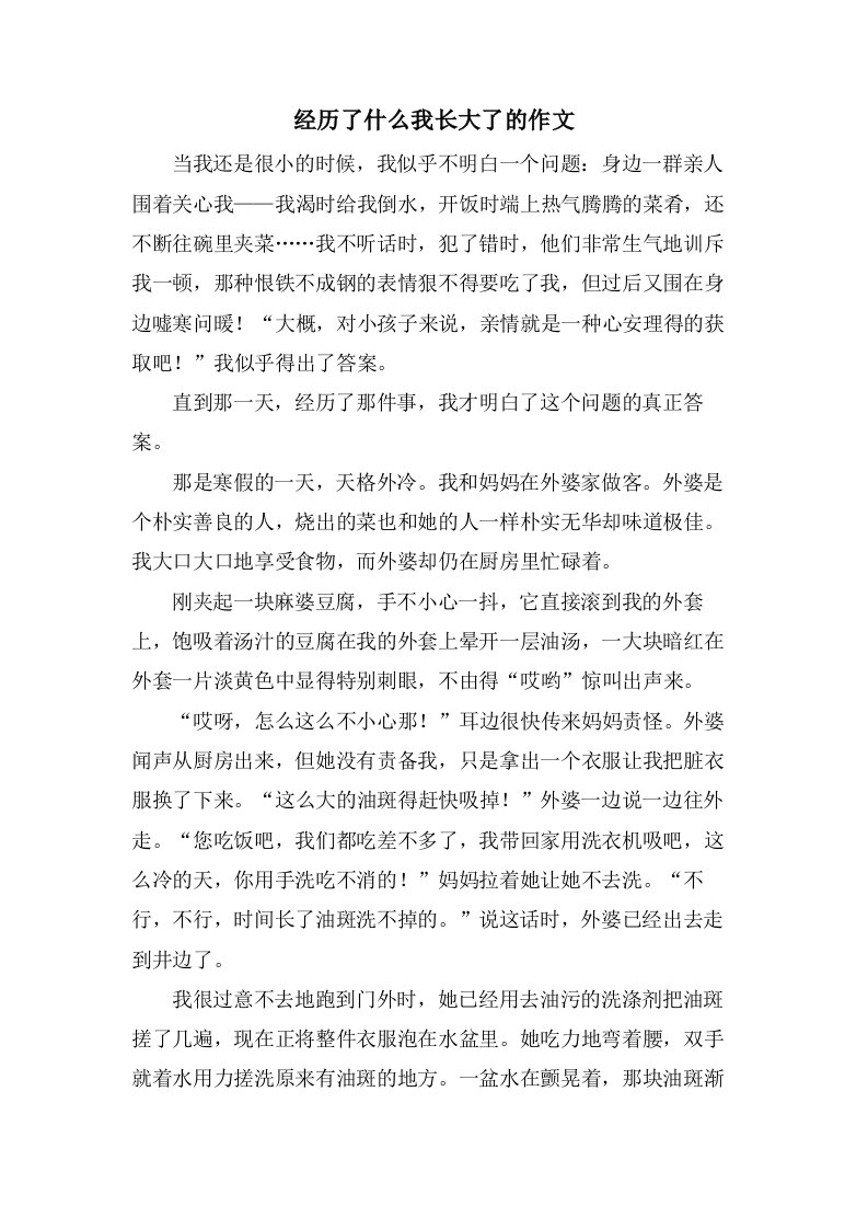 经历了什么我长大了的作文