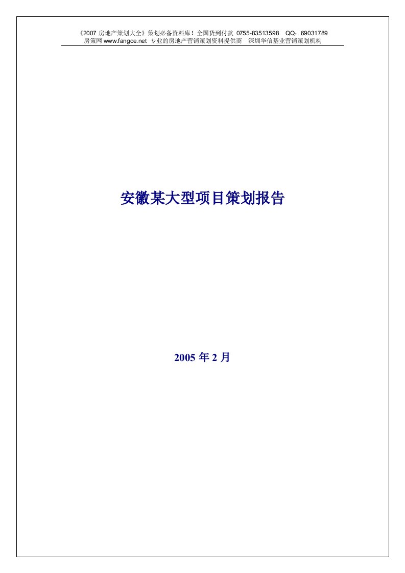 安徽某大型混合项目策划方案