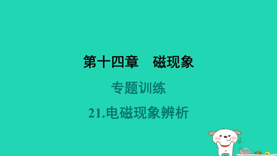 2024九年级物理全册第十四章电磁现象专题训练21.电磁现象辨析习题课件新版北师大版