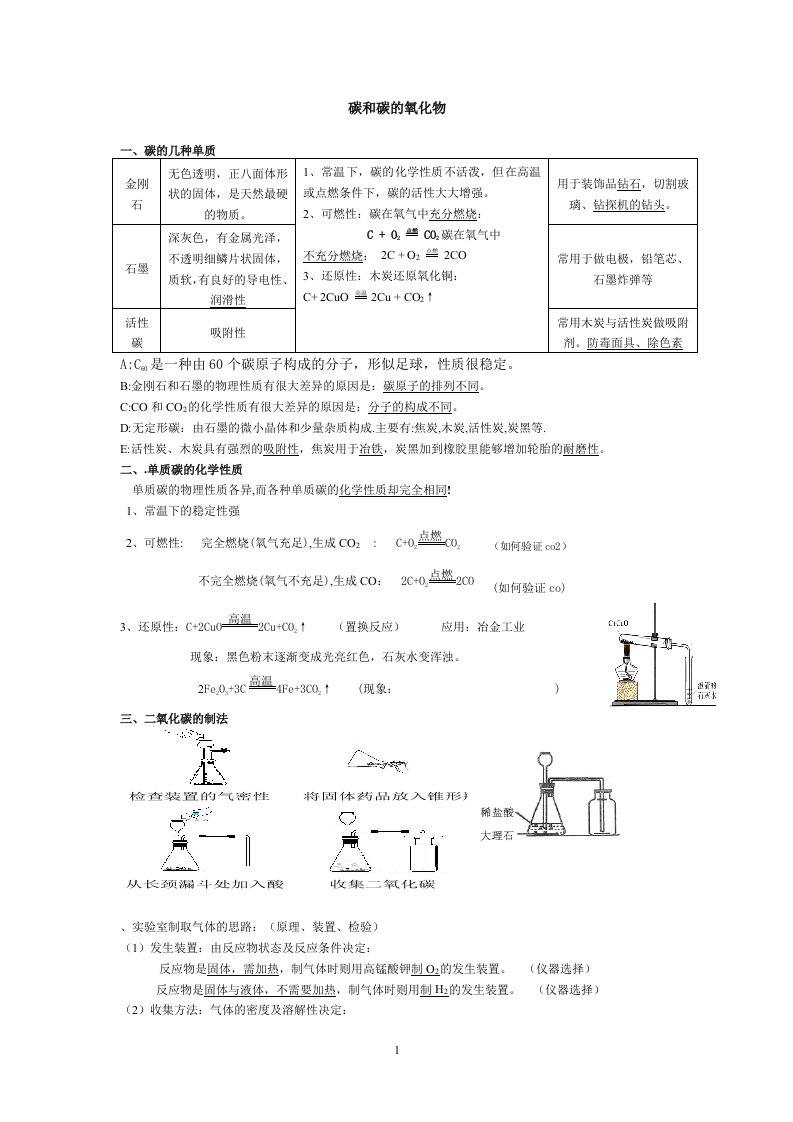 碳和碳的氧化物__讲义版.doc