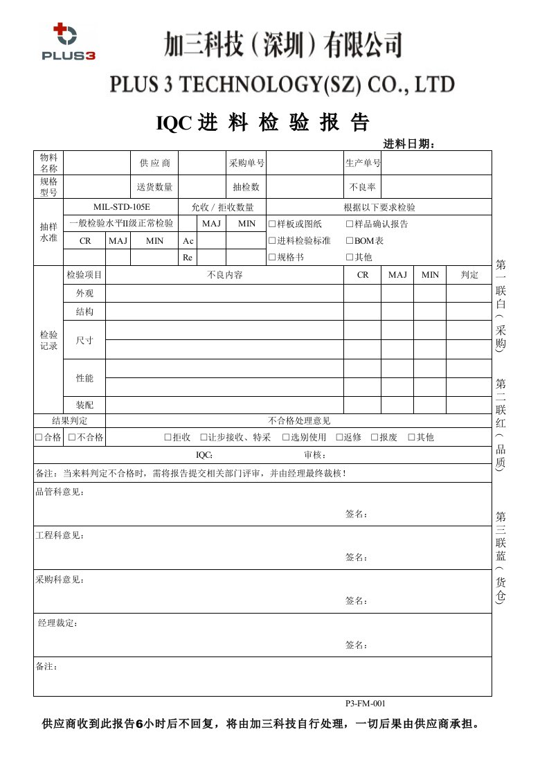 进料检验报告(最终版)