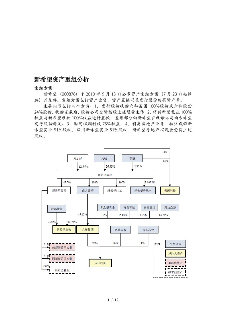 某公司资产重组分析