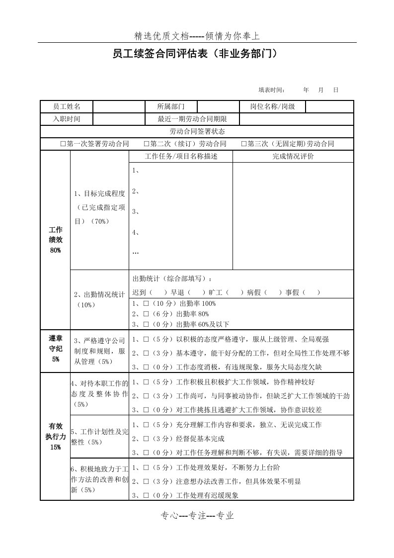 员工续签合同评估表(共4页)