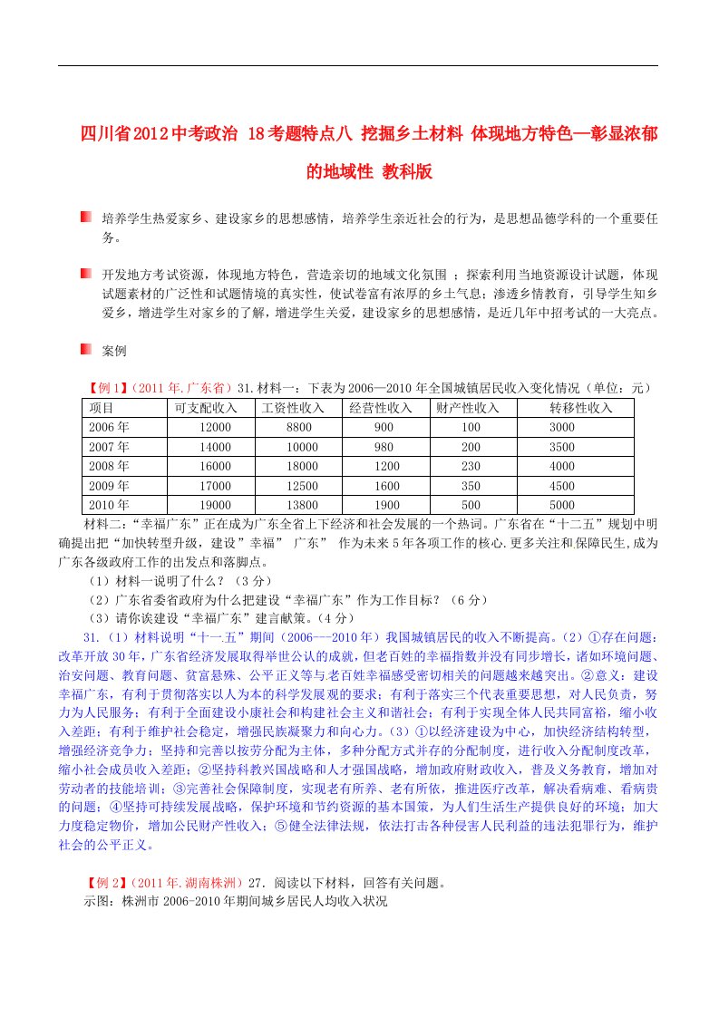 四川省中考政治