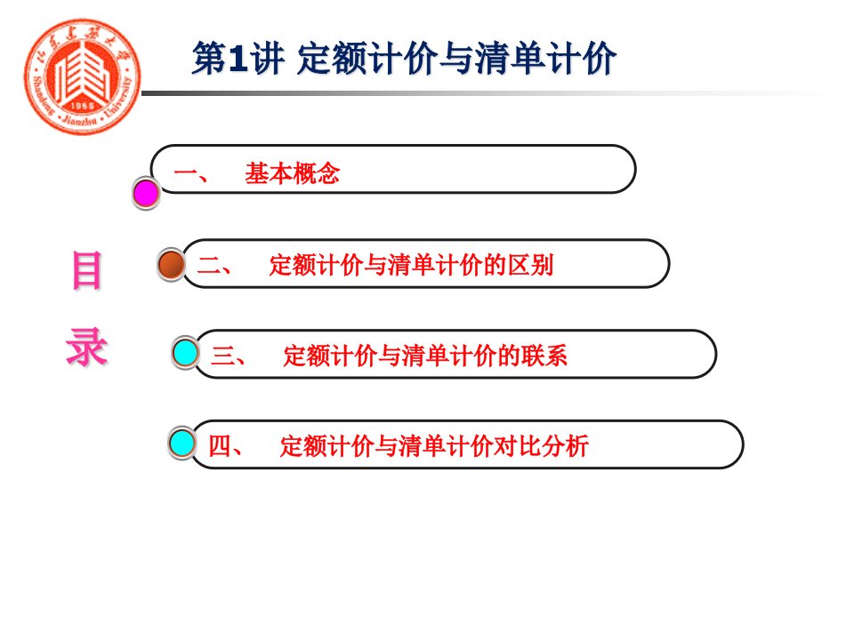 定额计价和清单计价PPT讲座