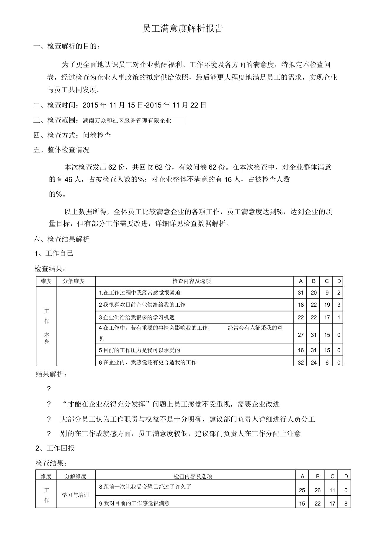 员工满意度分析报告