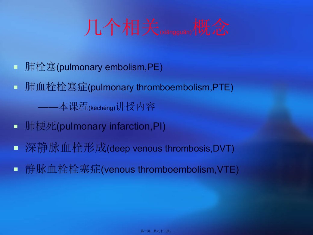 医学专题肺血栓栓塞症