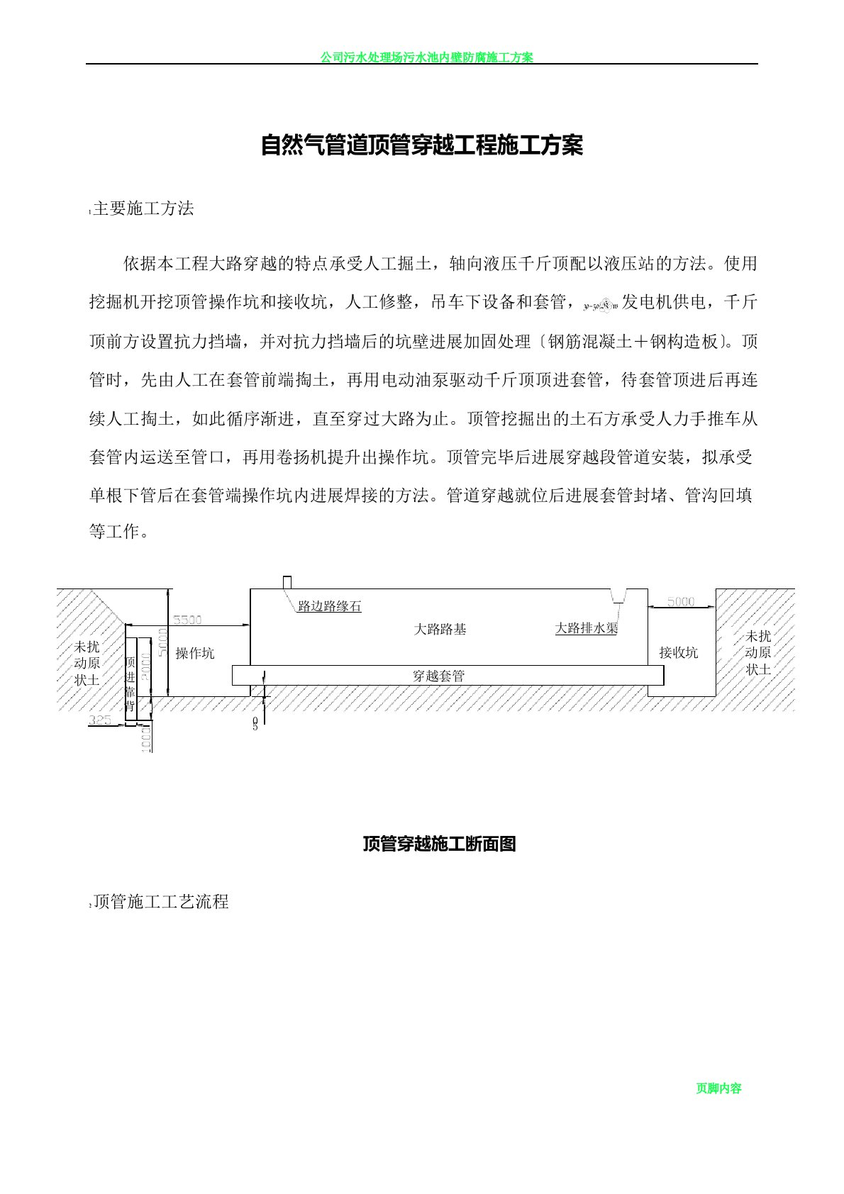 天然气管道顶管穿越工程施工方案