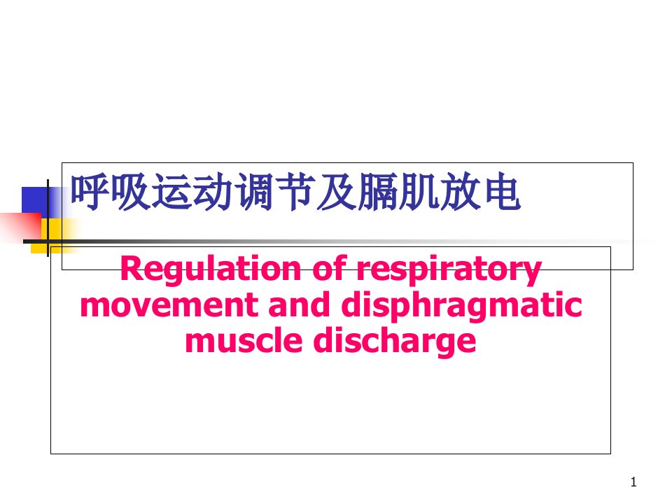 呼吸运动调节及膈肌放电