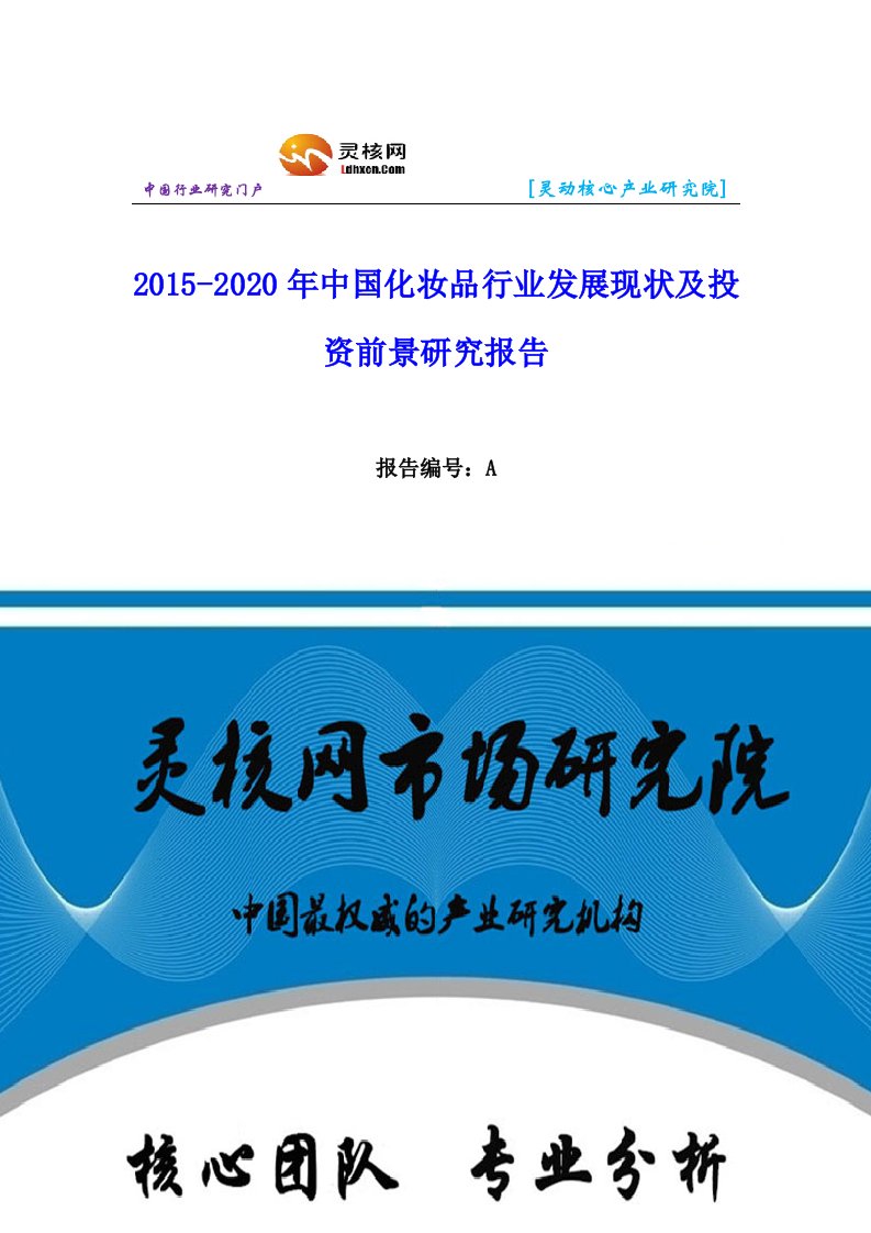 中国化妆品行业市场分析与发展趋势研究报告灵核网