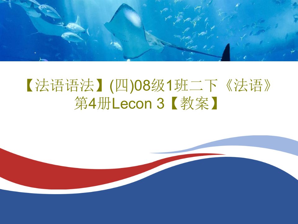 【法语语法】(四)08级1班二下《法语》第4册Lecon