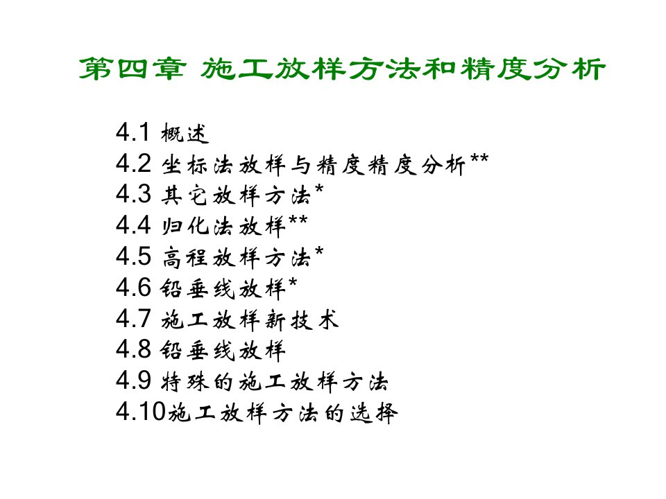 施工放样方法和精度分析