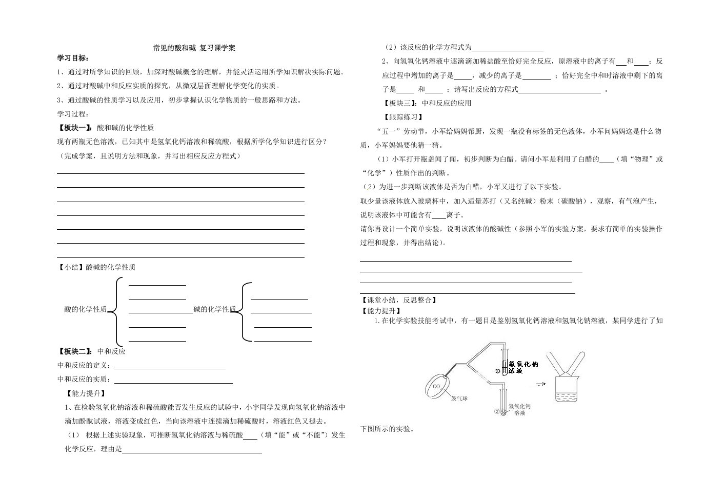 常见的酸和碱复习课学案