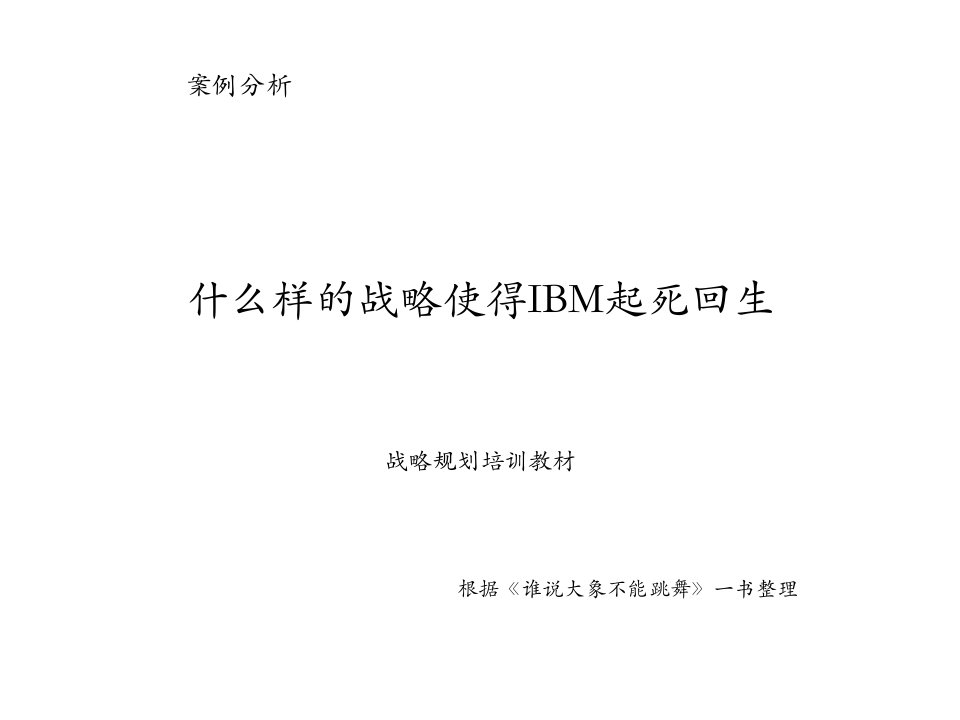 IBM战略规划