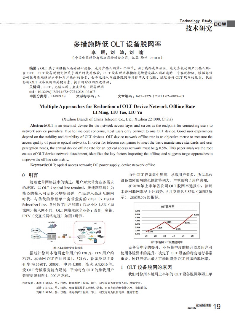 多措施降低OLT设备脱网率