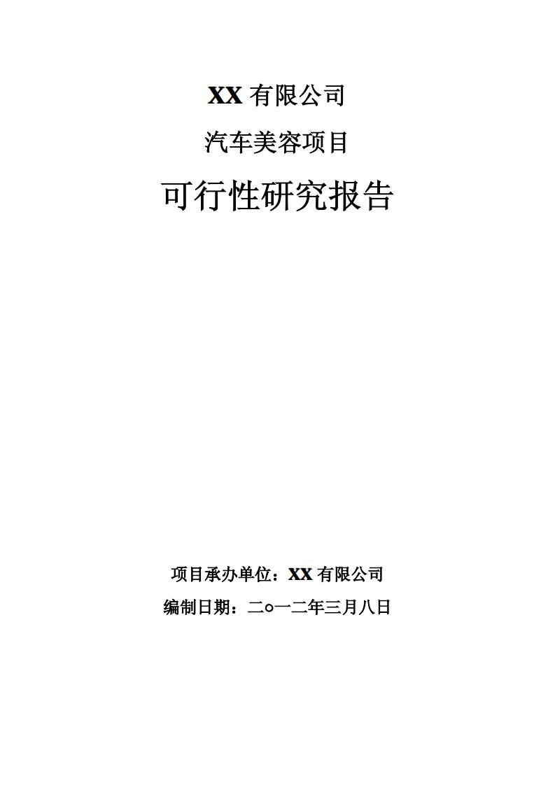 汽车美容项目可行性研究报告