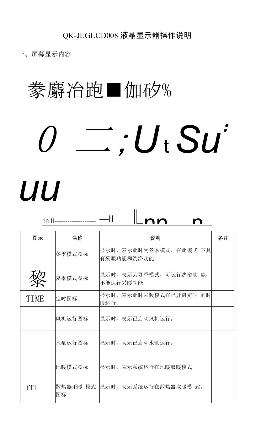 QK-JLGLCD008液晶显示器操作说明