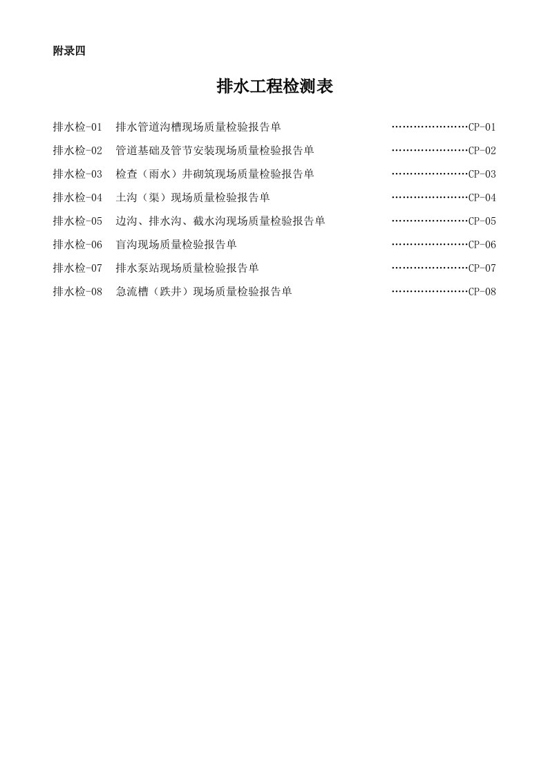 附录排水检验表