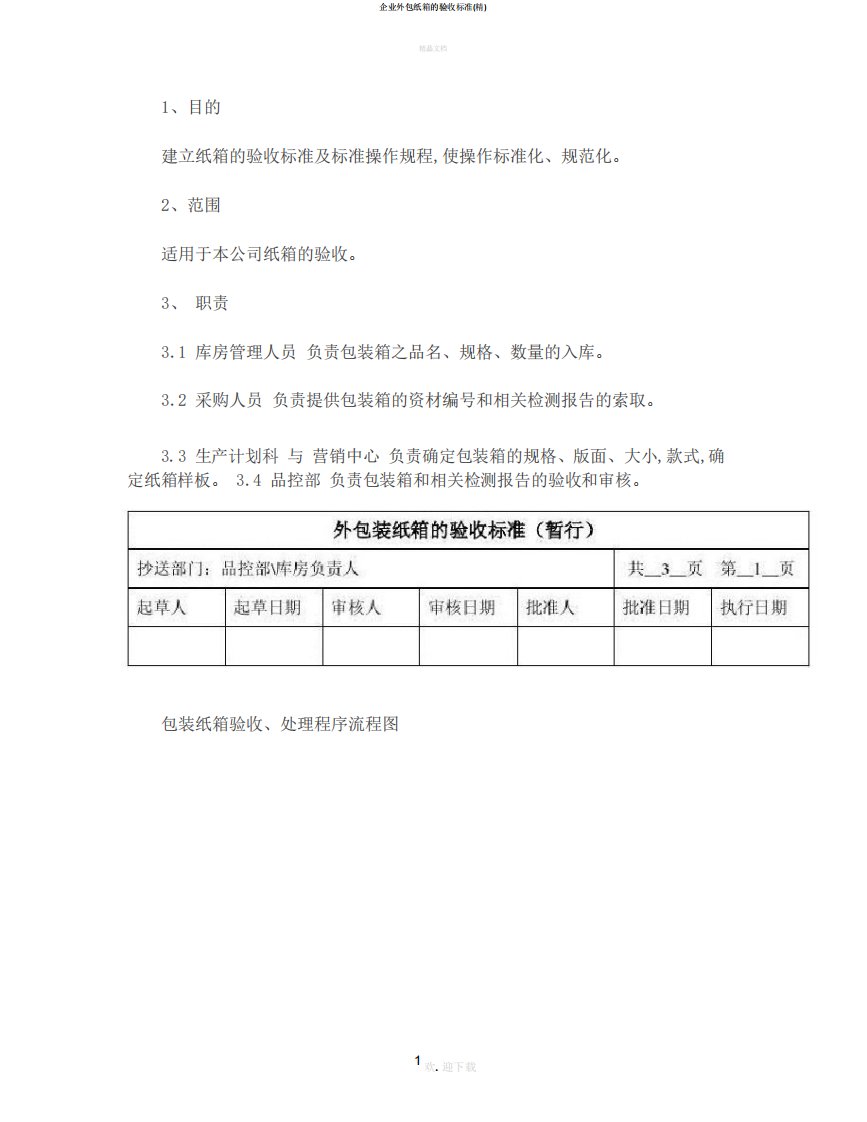 企业外包纸箱的验收标准(精)