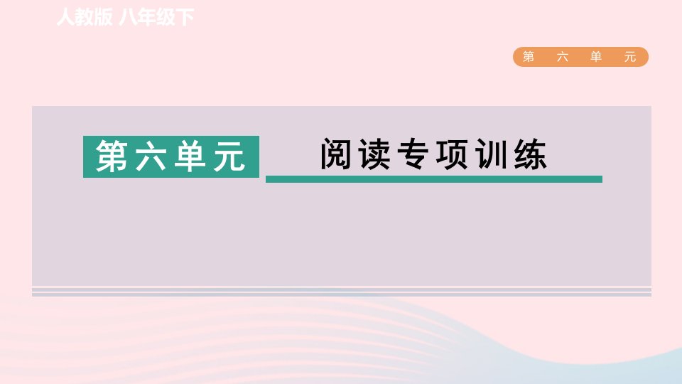 2024春八年级语文下册第6单元阅读专项训练课件新人教版