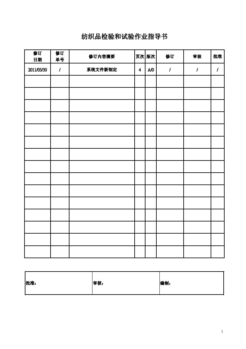 纺织品检验和试验作业指导书