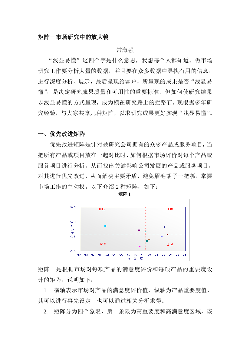 矩阵市场研究中的缩小镜