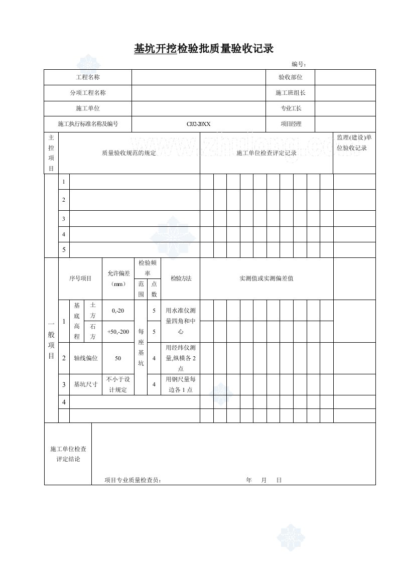 市政桥梁工程检验批施工用表_secret