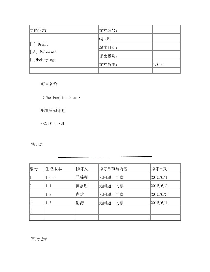 dcuAAA配置管理计划