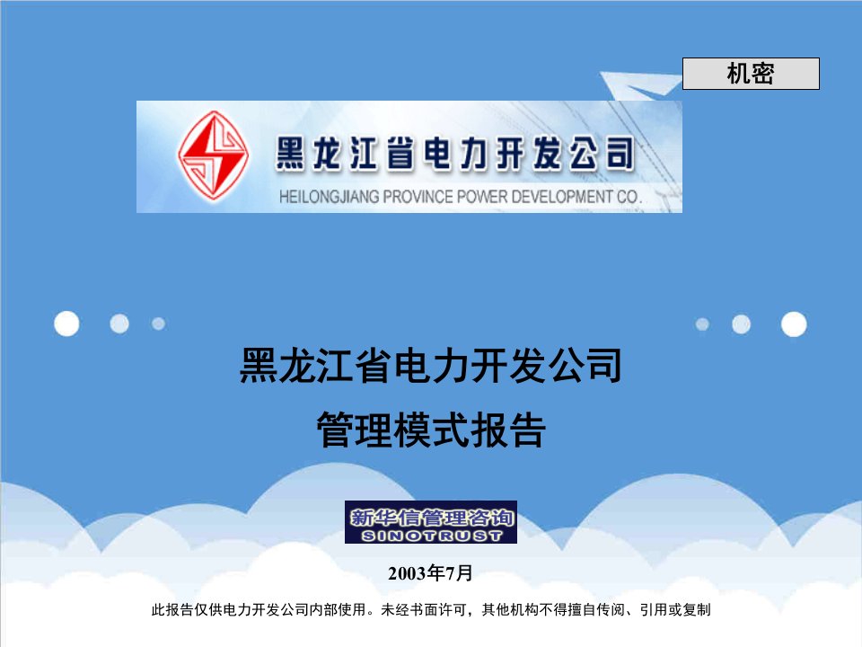 电力行业-黑龙江省电力开发公司管理模式报告