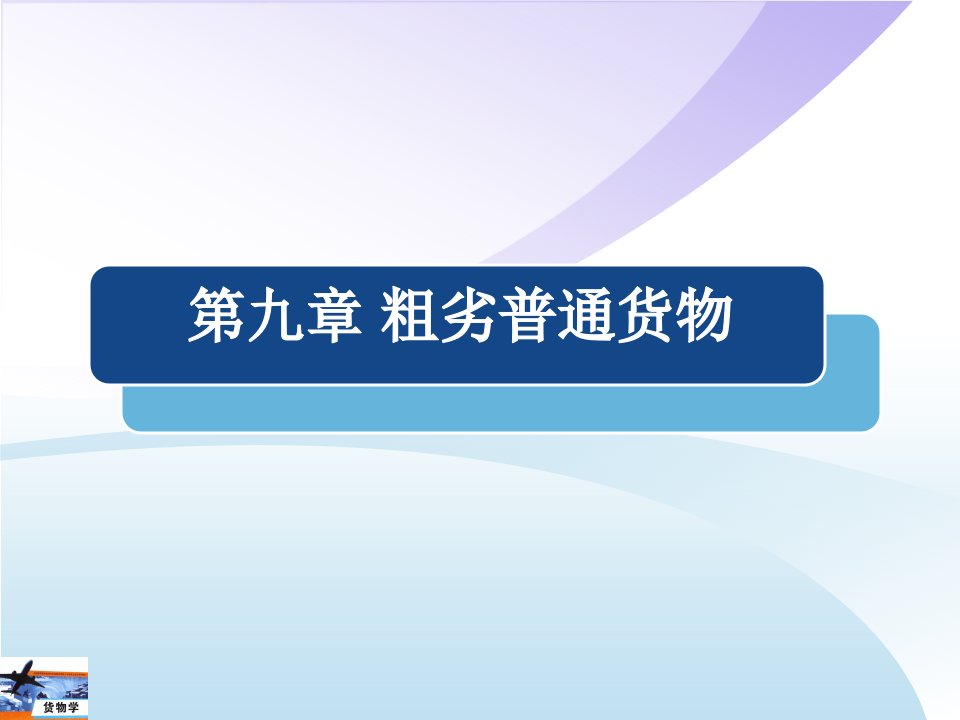 货物学（第二版）第九章粗劣普通货