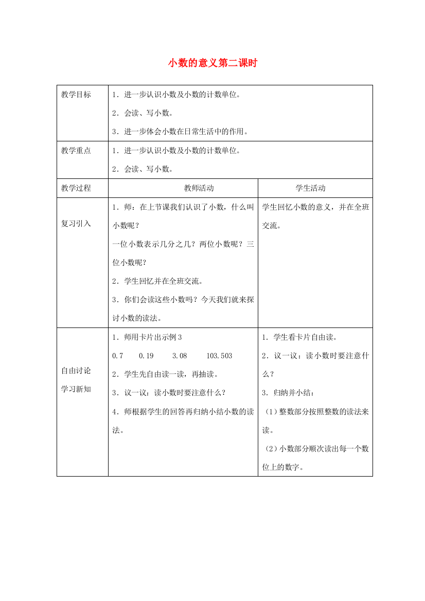 四年级数学下册