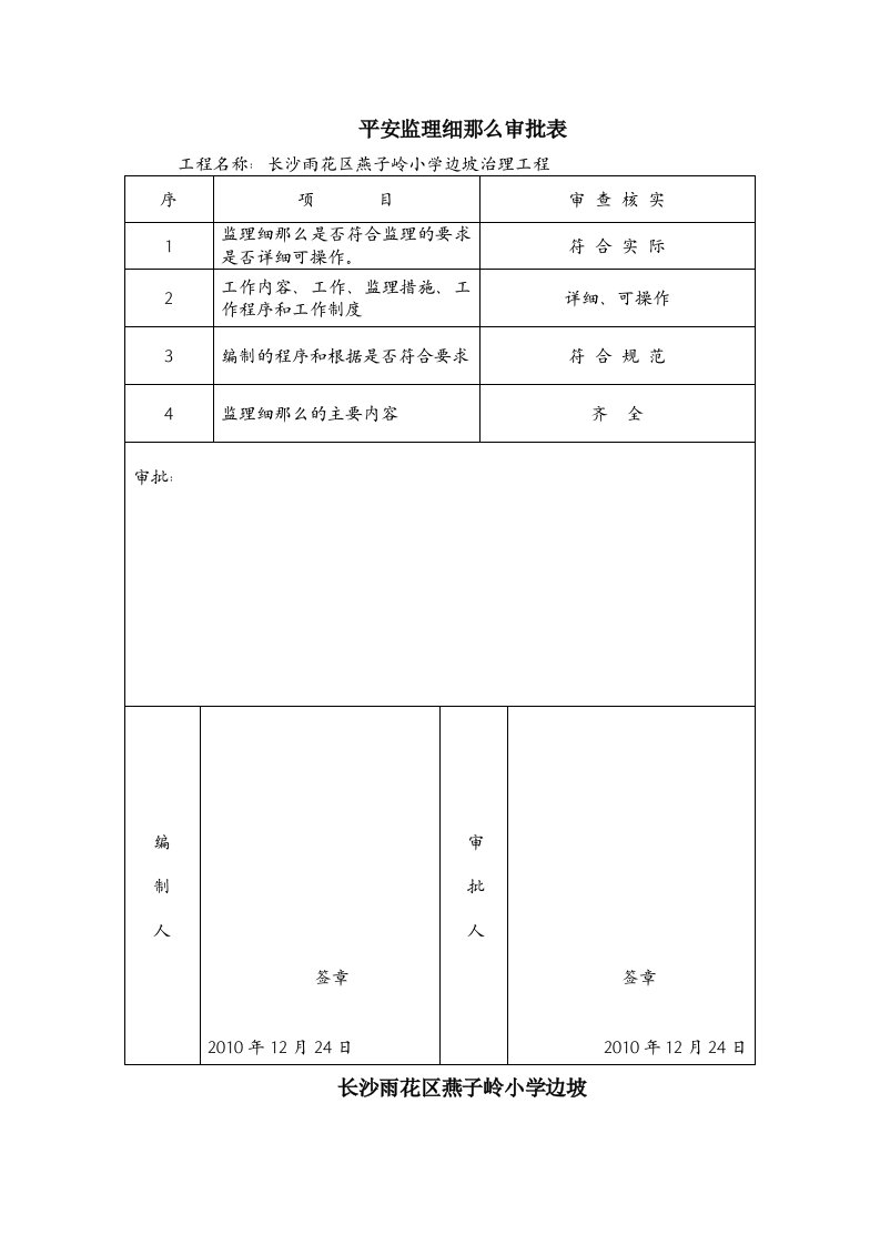 某小学边坡治理工程安全监理细则