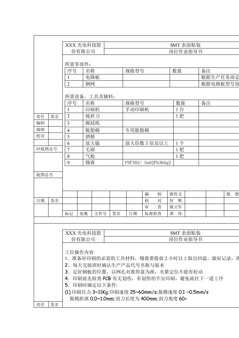 SMT表面贴装作业指导书