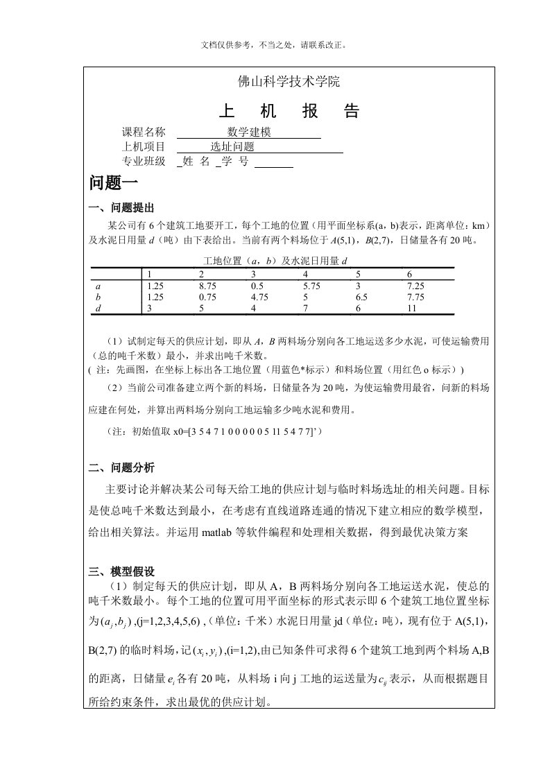 2020年佛大数学建模作业5