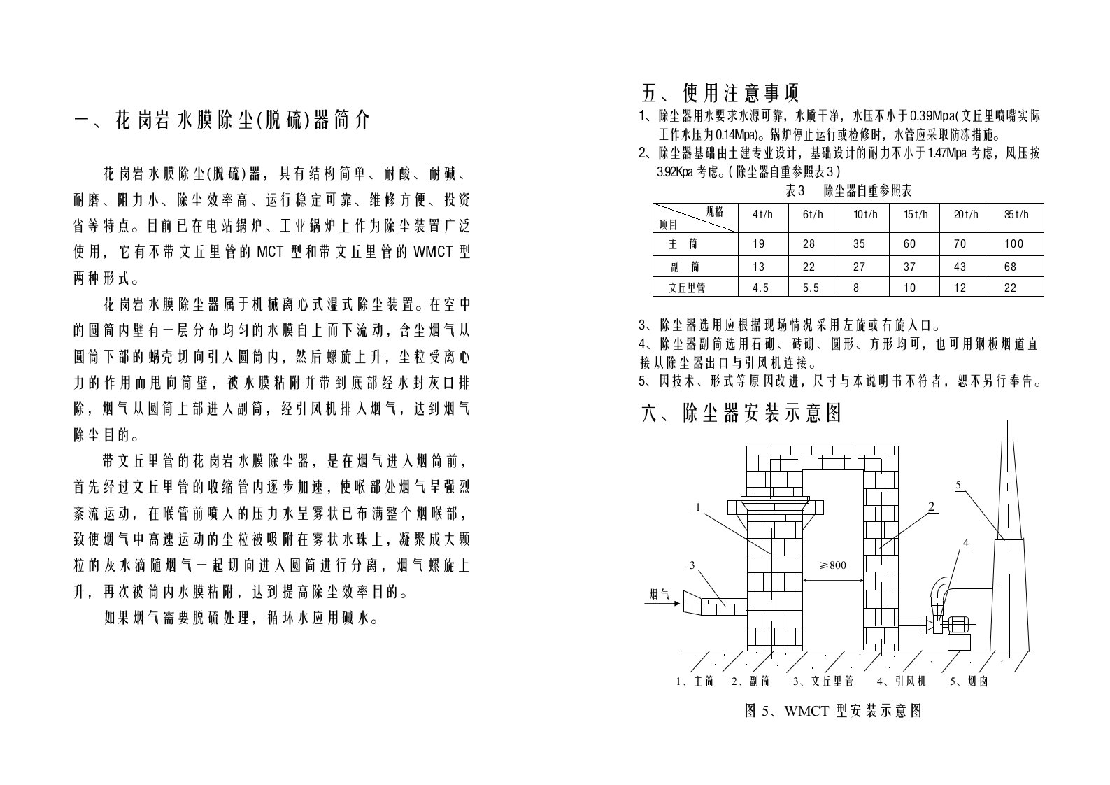 A3麻石水膜除尘器说明书