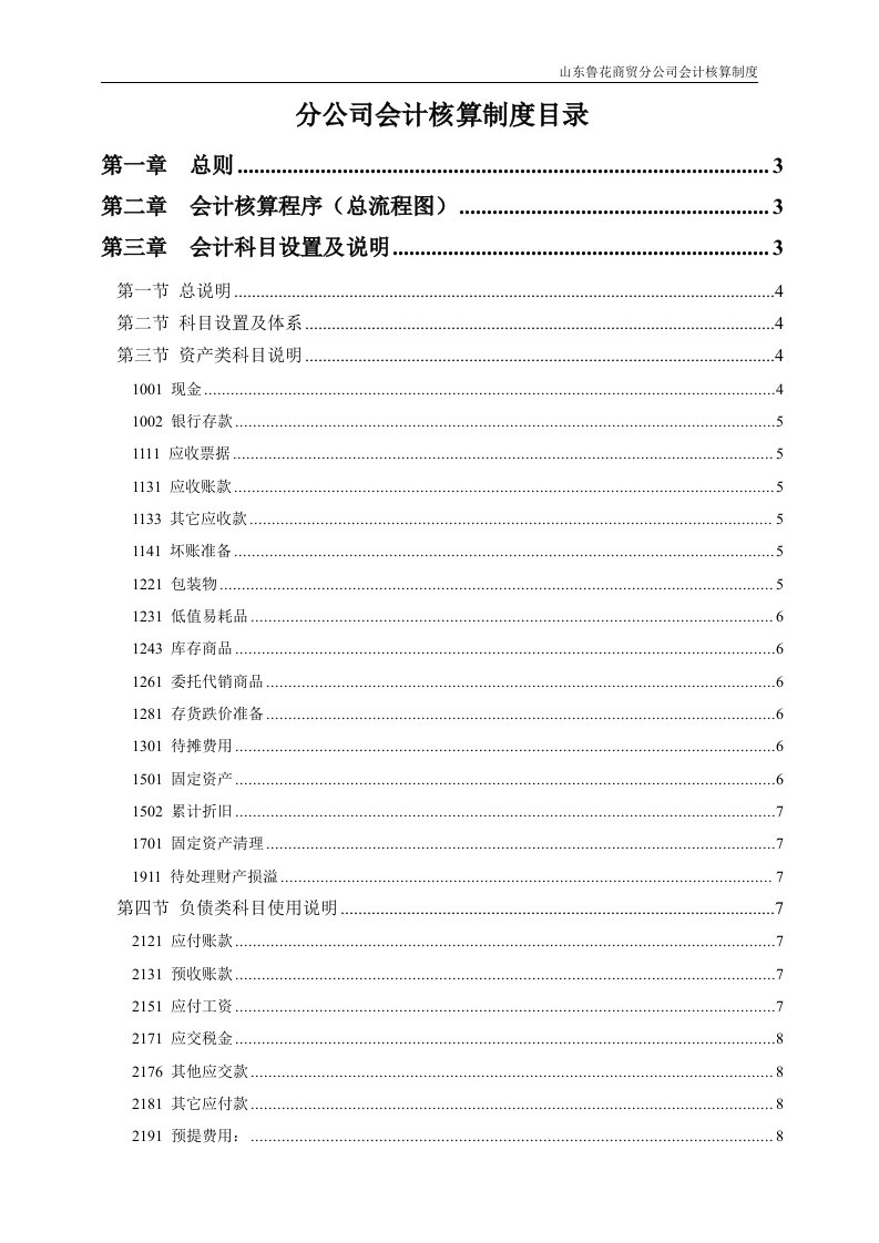 《2007年山东鲁花商贸分公司会计核算制度》(doc28)-财务制度表格