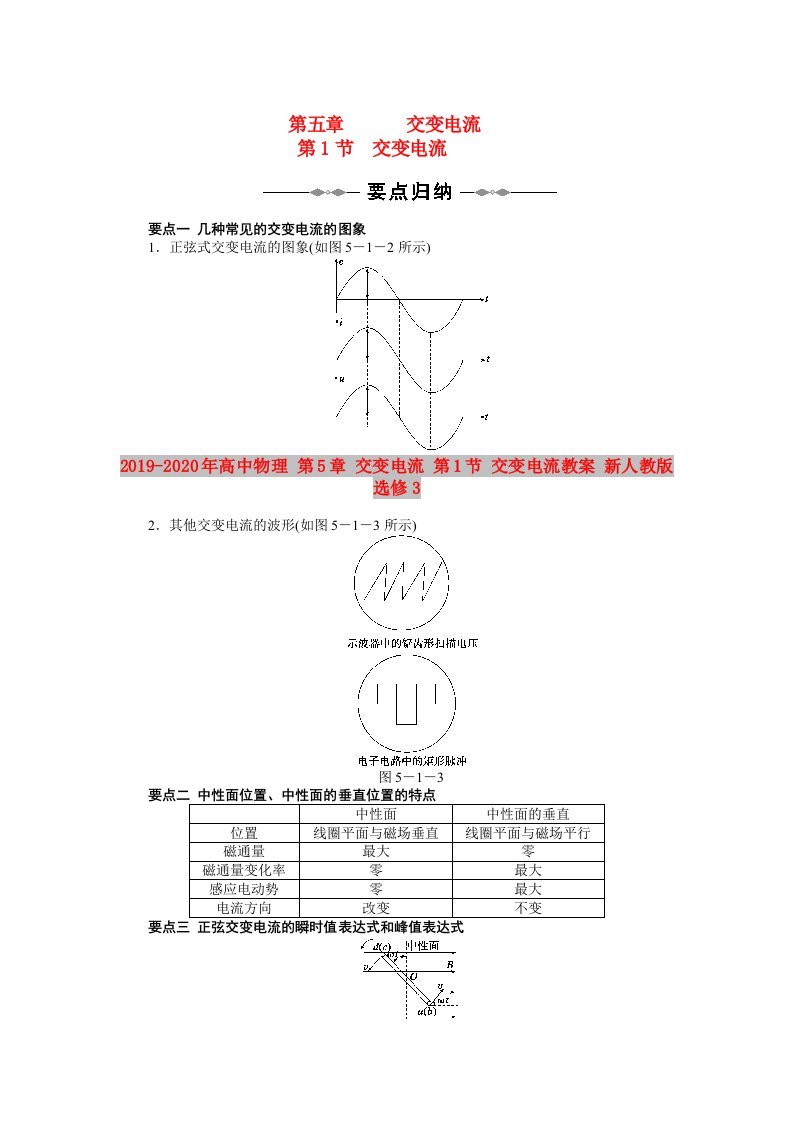 2019-2020年高中物理