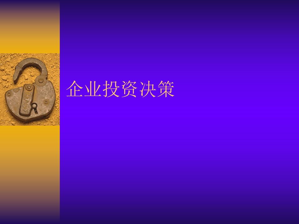 企业投资决策