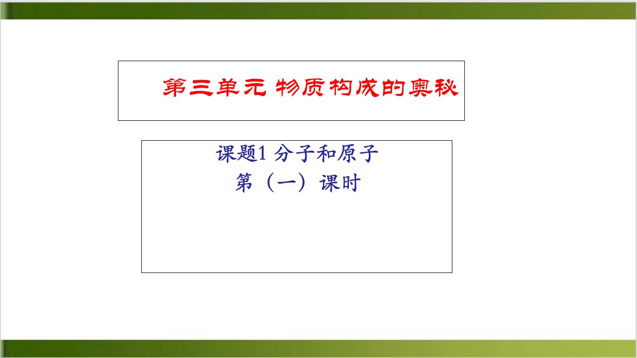 人教版九年级化学课题1分子与原子第一课时教学ppt课件