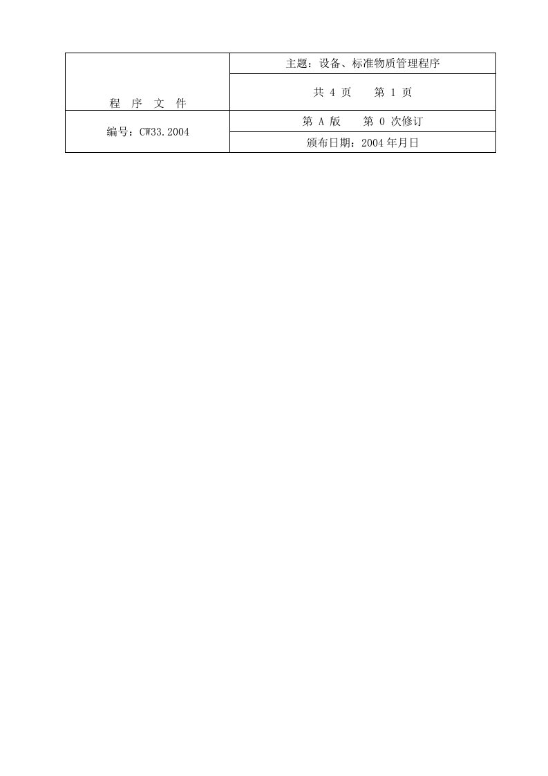 设备、标准物质管理程序